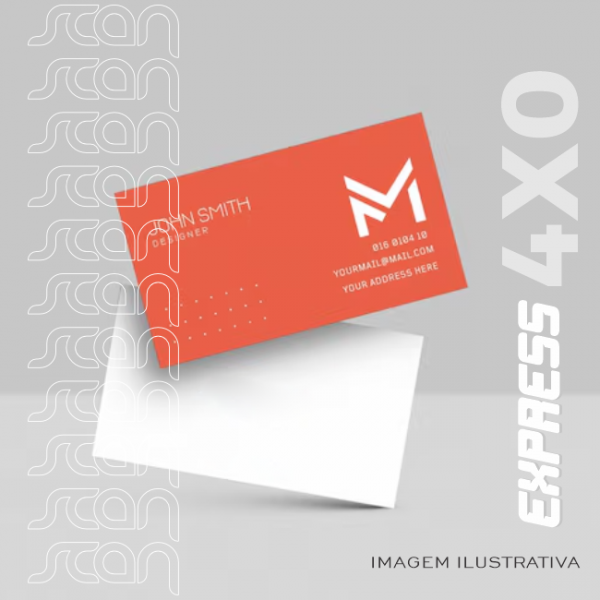 Cartão de Visita 250g - EXPRESS 9x5cm Couchê 250gr Impressão colorida ...