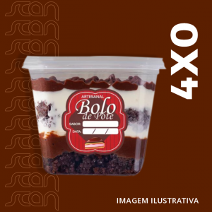 Etiquetas para bolo no pote 6x6 cm Adesivo a prova d´água 6x6 cm Impressão colorida apenas frente (4x0)  Meio corte 