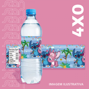 Rótulo para Garrafa de Água 500ml Adesivo Vinil 20x4cm Impressão colorida | apenas Frente (4x0)  Meio corte reto. Garrafas não inclusas